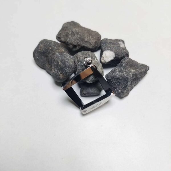 Titanium Stainless Steel Black Square Pendant Necklace - Image 3