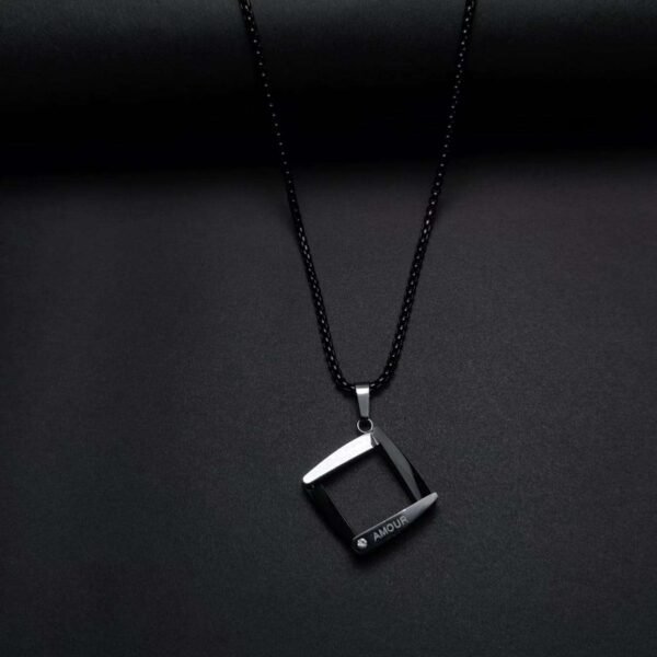 black with silver pendent