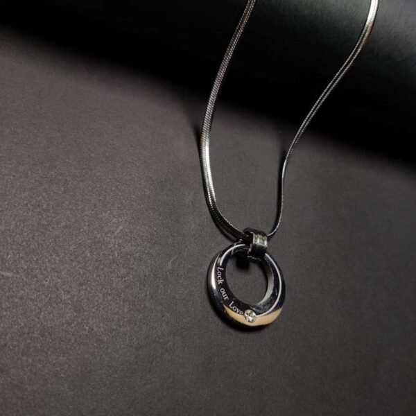 LOCK OUR LOVE SILVER PANDENT - Image 3