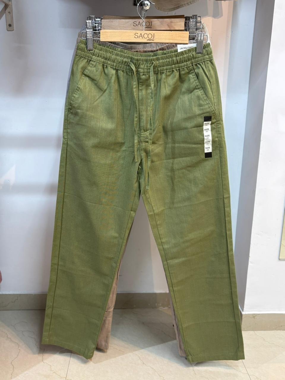 Olive Green Linen Pant
