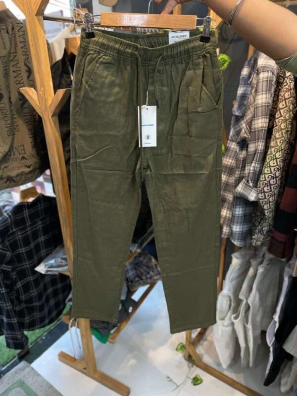 OLIVE GREEN LINEN PANT