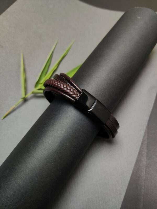 Infinity Multi Layer Synthetic Leather Brown Bracelet- For Men & Women - Image 3