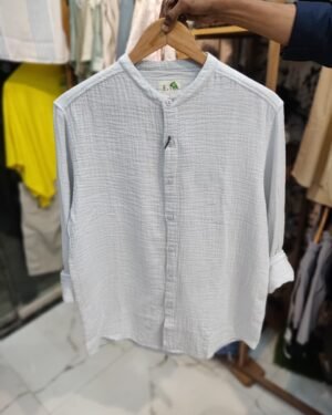 light blue crinkle shirt