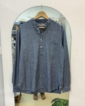 Denim short kurta- blue